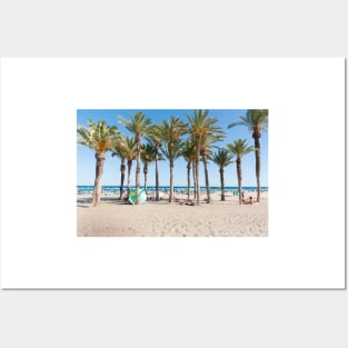 Summer Mediterranean beach scenes La Vila Joisa, Alicante Spain Posters and Art